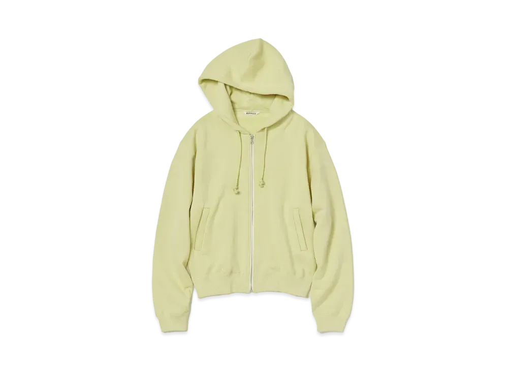AURALEE Smooth Soft Sweat Zip Parka "Light Lime"
