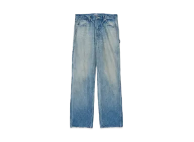 AURALEE Selvedge Faded Heavy Denim Painter Pants "Faded Indigo"