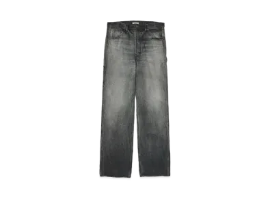 AURALEE Selvedge Faded Heavy Denim Painter Pants "Faded Black"