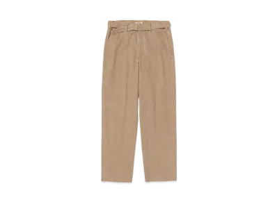 AURALEE Washed Organic Canvas Belted Pants "Light Brown"