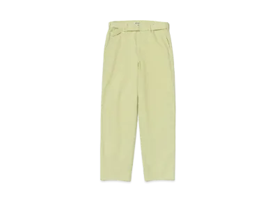 AURALEE Washed Organic Canvas Belted Pants "Lime Green"