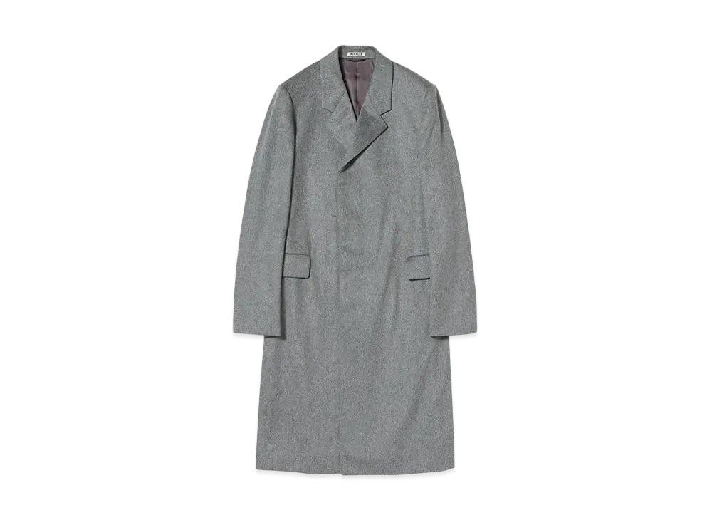 AURALEE Cashmere Moleskin Chesterfield Coat "Top Gray"