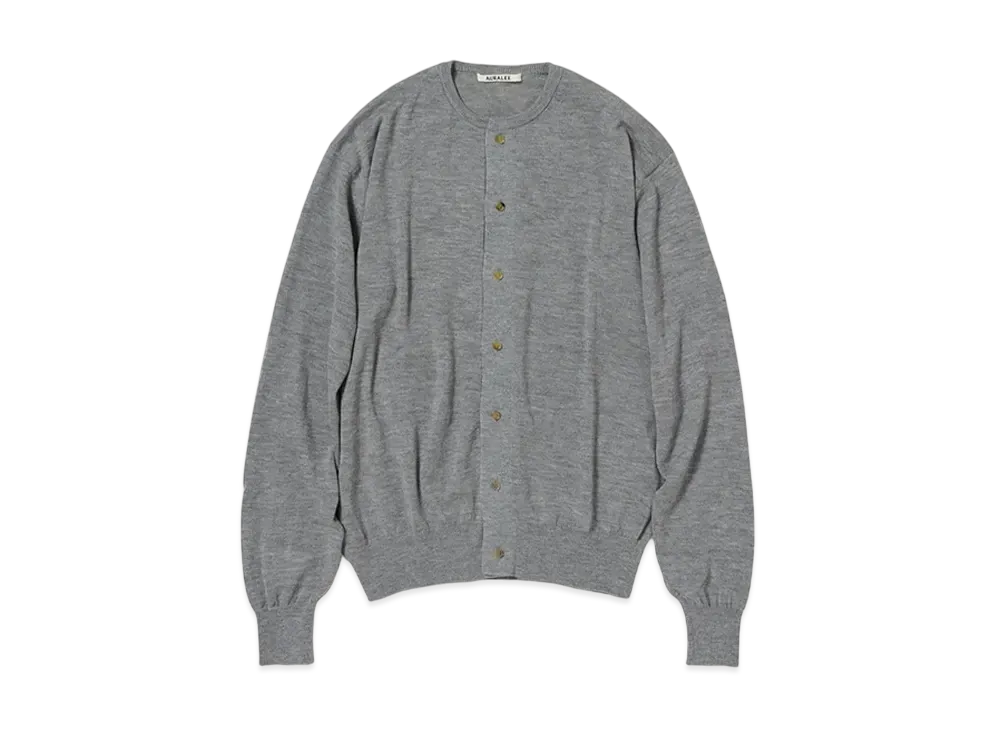 AURALEE Hard Twist Cashmere Knit Cardigan "Top Gray"