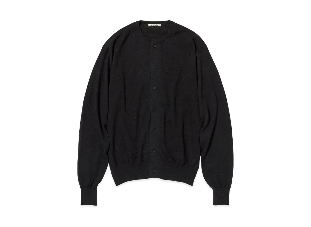 AURALEE Hard Twist Cashmere Knit Cardigan "Black"