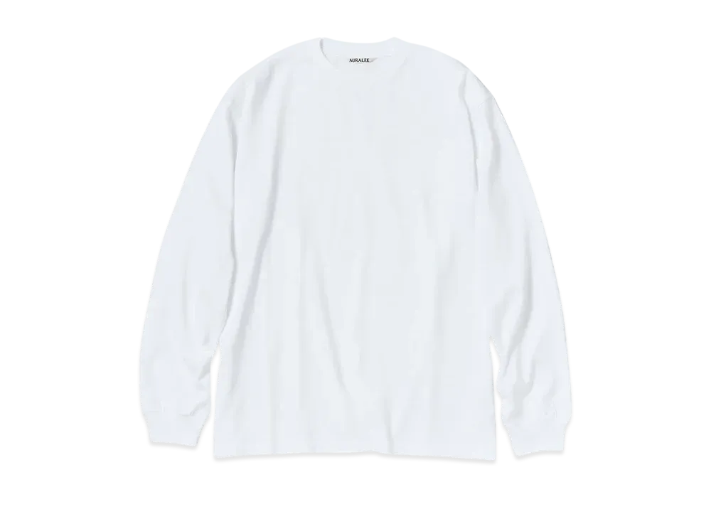AURALEE Luster Plaiting L/S Tee "White"