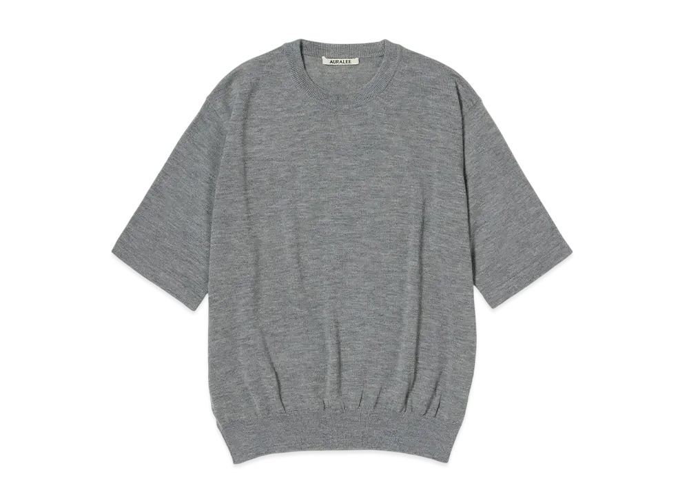 AURALEE Hard Twist Cashmere Knit Tee "Top Gray"