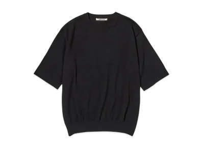 AURALEE Hard Twist Cashmere Knit Tee "Black"