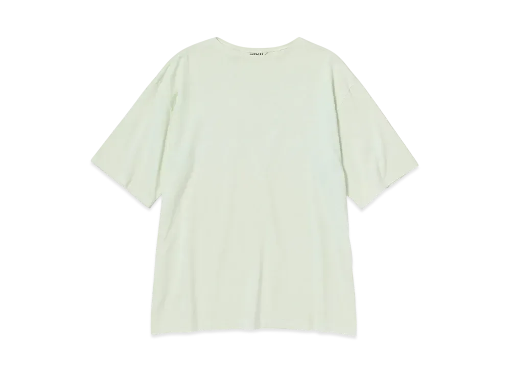 AURALEE Luster Plaiting Boat Neck Tee "Ivory Pistachio"