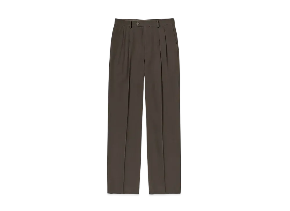 AURALEE Light Wool Max Gabardine Two-Tuck Slacks "Dark Brown"