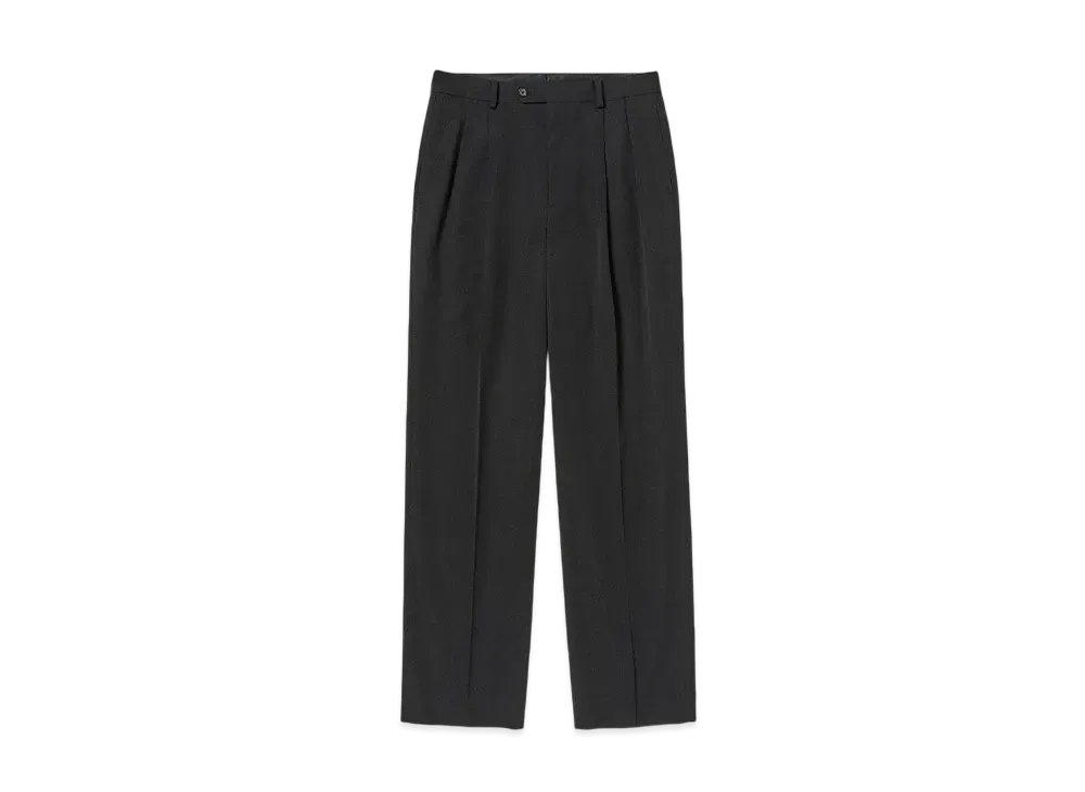 AURALEE Light Wool Max Gabardine Two-Tuck Slacks "Top Black"