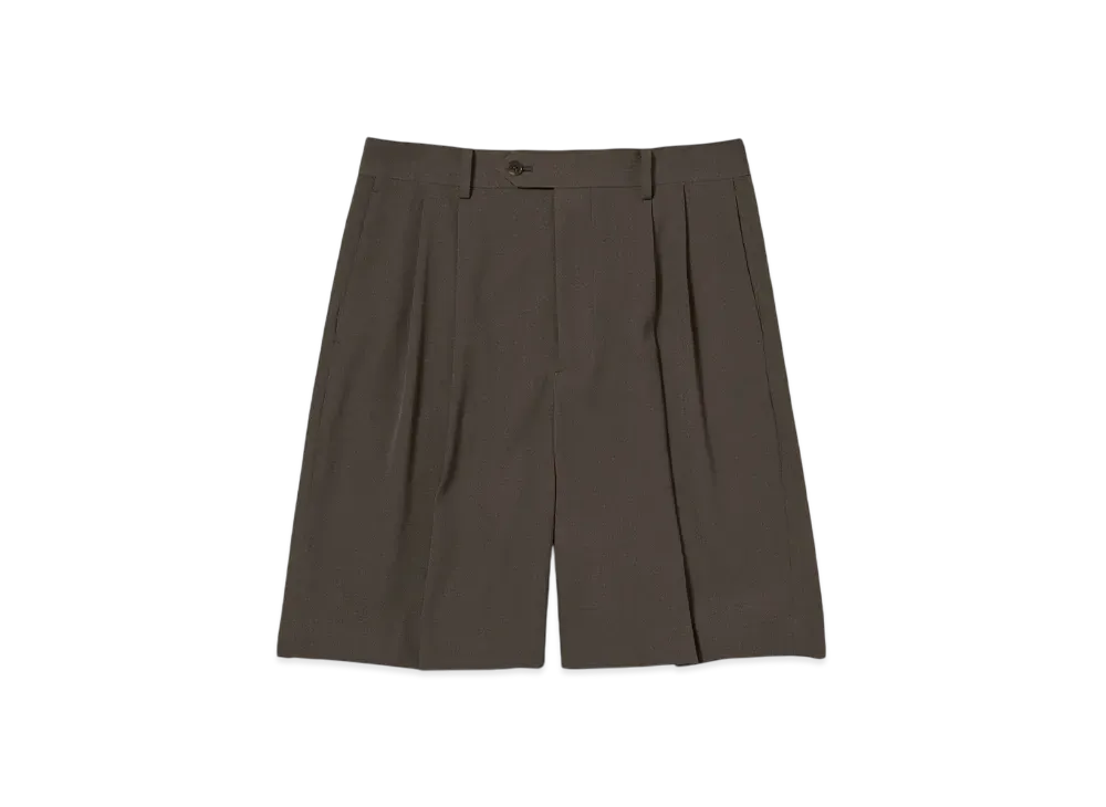 AURALEE Light Wool Max Gabardine Shorts "Dark Brown"