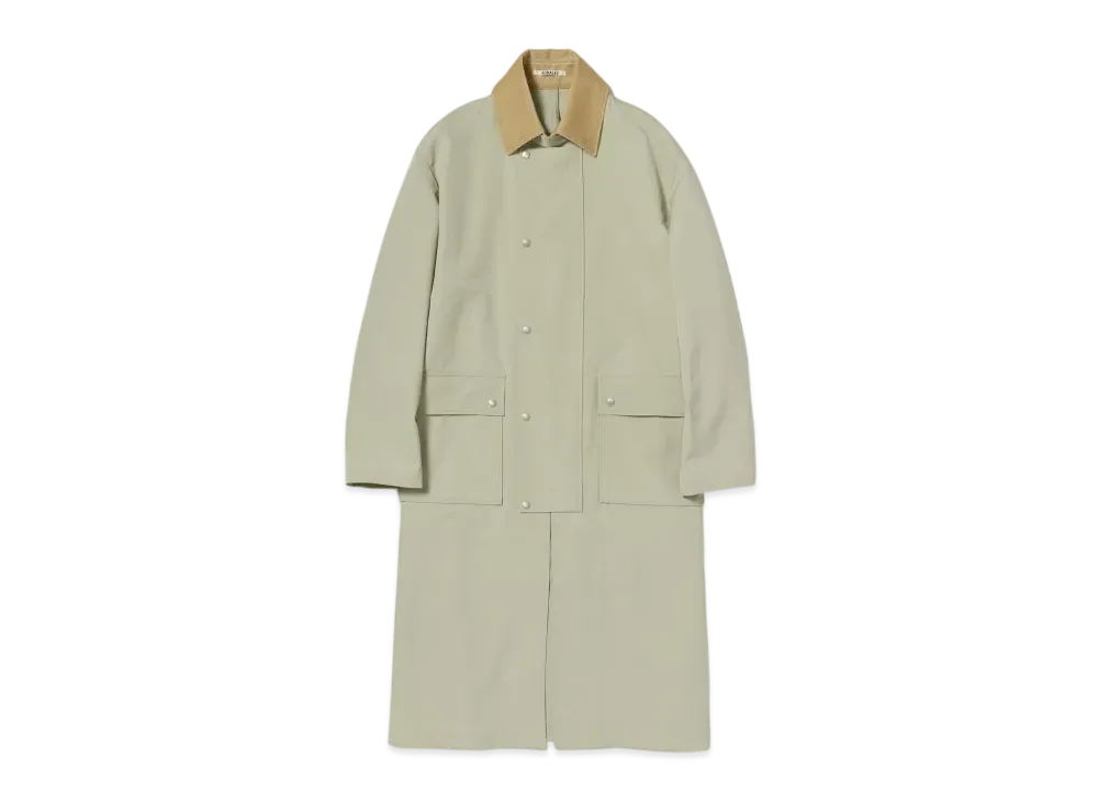 AURALEE Wool Max Canvas Riding Coat "Pale Olive"