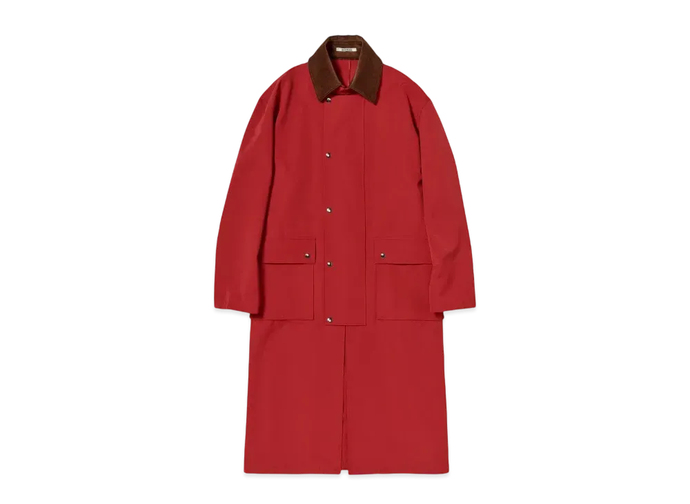 AURALEE Wool Max Canvas Riding Coat "Red"
