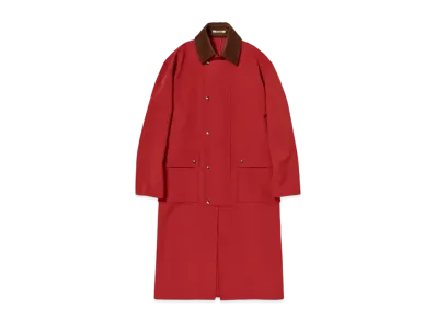 AURALEE Wool Max Canvas Riding Coat "Red"