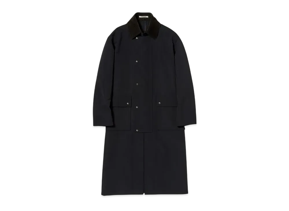 AURALEE Wool Max Canvas Riding Coat "Black"