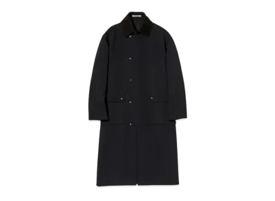 AURALEE Wool Max Canvas Riding Coat "Black"