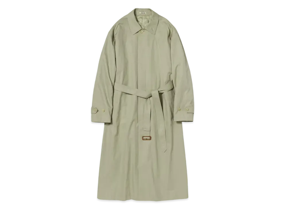 AURALEE Washed Finx Gabardine Soutien Collar Coat "Light Khaki"