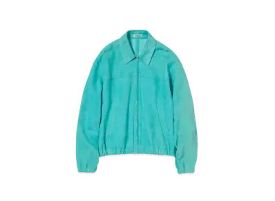 AURALEE Lamb Suede Zip Blouson "Aqua Blue"