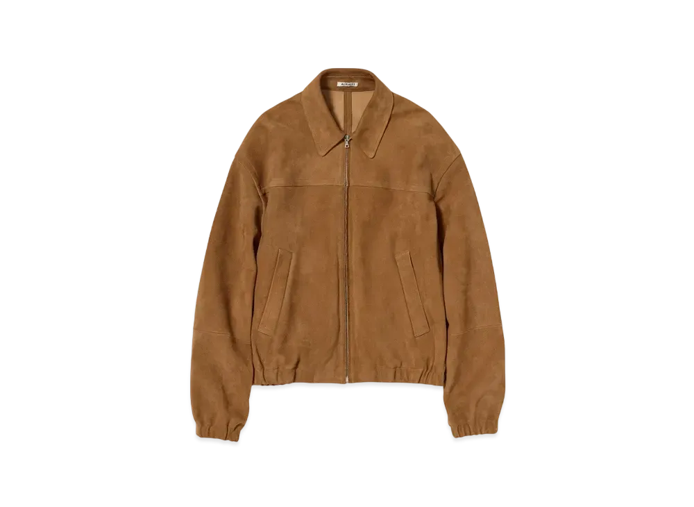 AURALEE Lamb Suede Zip Blouson "Camel"