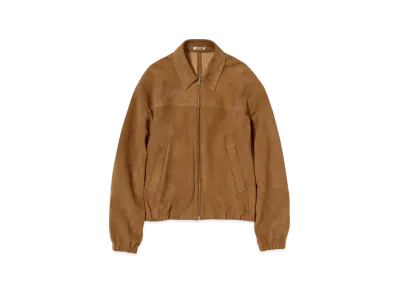 AURALEE Lamb Suede Zip Blouson "Camel"
