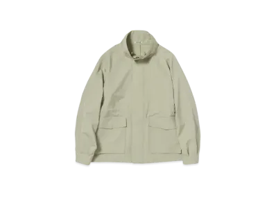 AURALEE Wool Max Canvas High Neck Zip Blouson "Pale Olive"