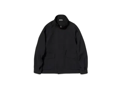 AURALEE Wool Max Canvas High Neck Zip Blouson "Black"