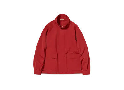 AURALEE Wool Max Canvas High Neck Zip Blouson "Red"