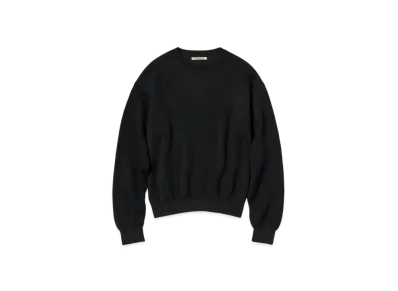 AURALEE Flat Yarn Rib Knit P/O "Black"