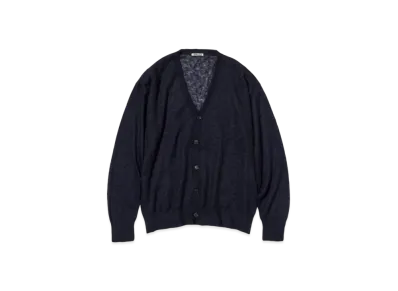 AURALEE Kid Mohair Sheer Knit Cardigan "Navy"