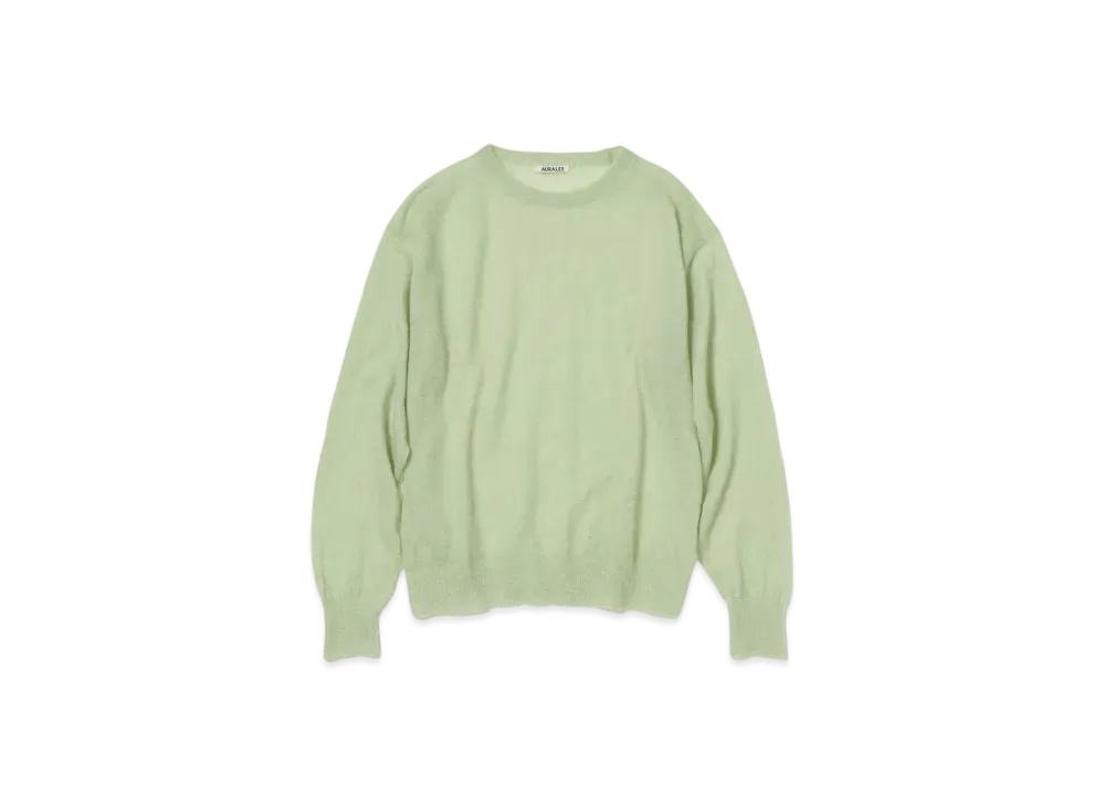 AURALEE Kid Mohair Sheer Knit P/O "Pale Green"