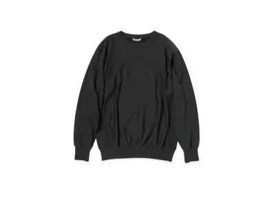 AURALEE Elastic High Gauge Sweat P/O "Black"