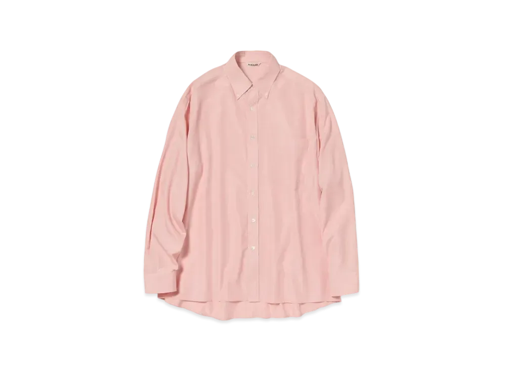 AURALEE Silk Broad Button Down Shirt "Light Red"