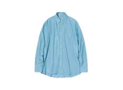 AURALEE Silk Broad Button Down Shirt "Blue"