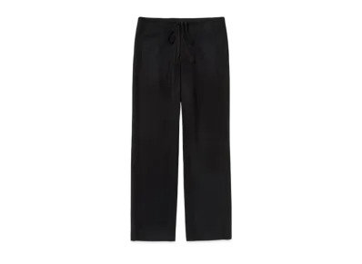 AURALEE Airy Smooth Cashmere Drawstring Pants "Black"