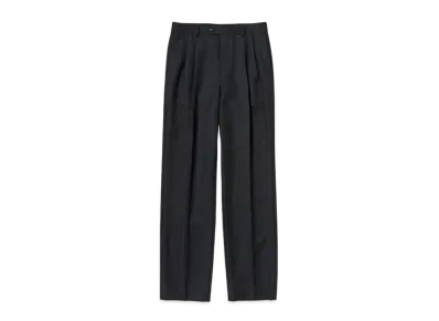 AURALEE Bluefaced Wool Two-Tuck Slacks "Navy"