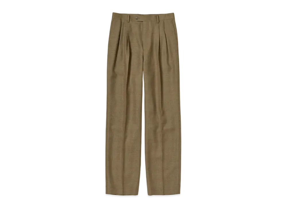 AURALEE Bluefaced Wool Two-Tuck Slacks "Brown"
