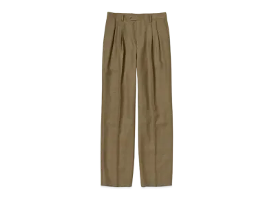 AURALEE Bluefaced Wool Two-Tuck Slacks "Brown"