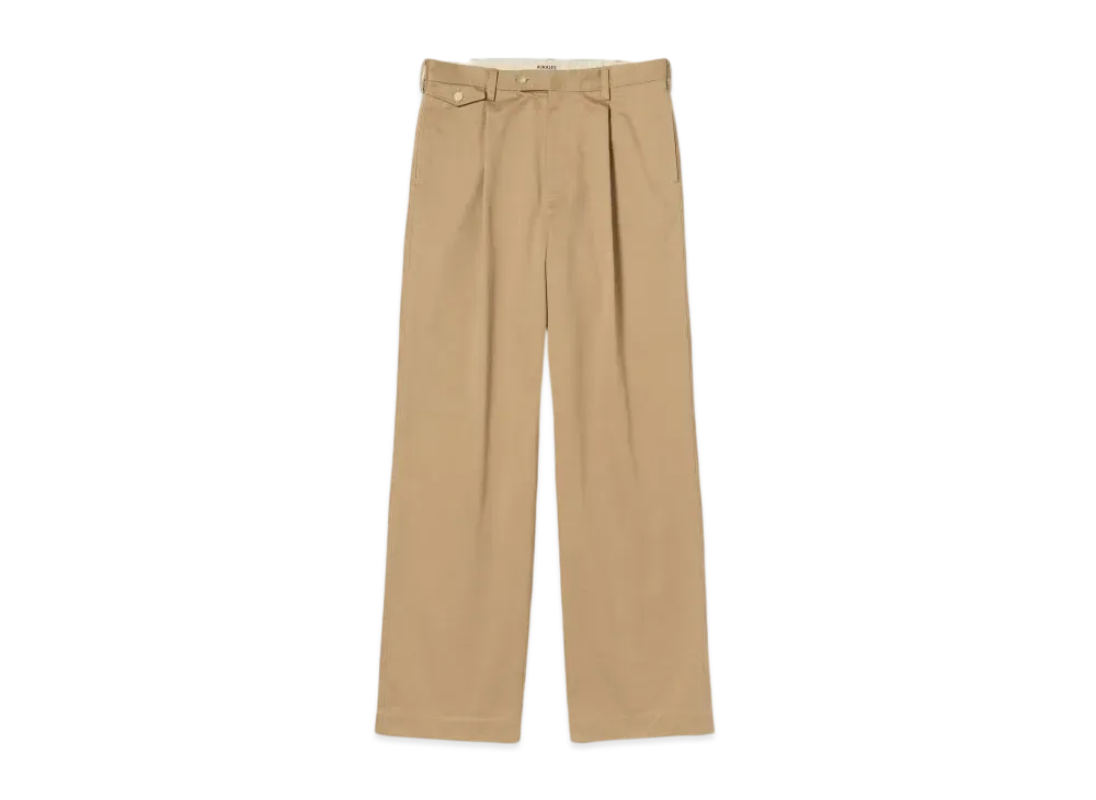 AURALEE Washed Finx Chino One-Tuck Pants "Camel"