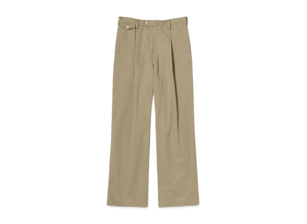 AURALEE Washed Finx Chino One-Tuck Pants "Light Khaki"