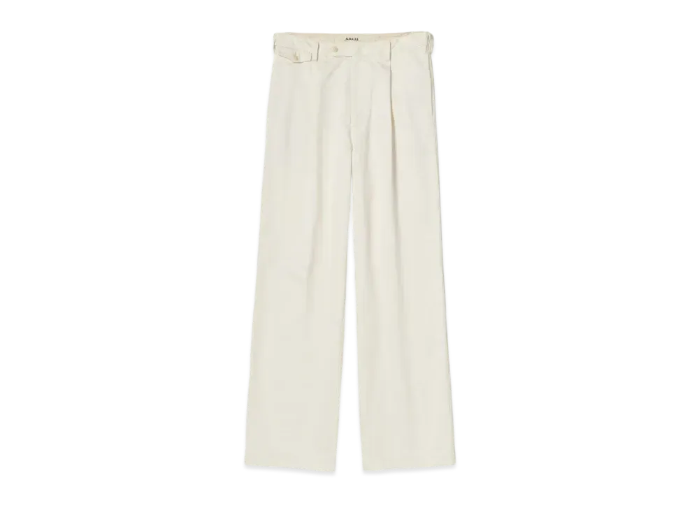 AURALEE Washed Finx Chino One-Tuck Pants "White"