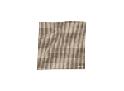 AURALEE Airy Light Cotton Check Scarf "Brown"