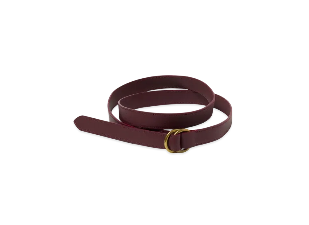 AURALEE Double Ring Buckle Belt "Burgundy"