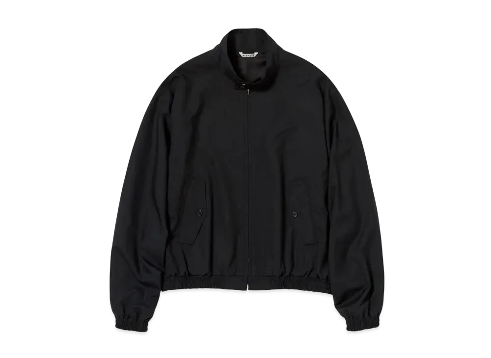 AURALEE Super Fine Tropical Wool Zip Blouson "Black"