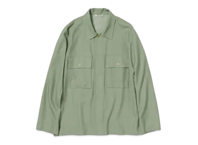 AURALEE Wool Herringbone Over Shirt "Olive"