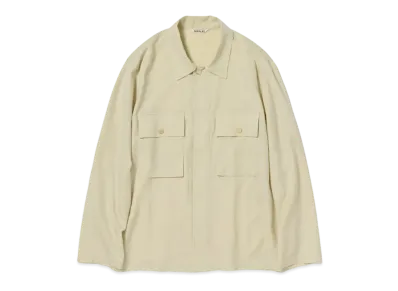 AURALEE Wool Herringbone Over Shirt "Ivory"