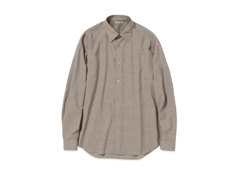 AURALEE Super Fine Tropical Wool Shirt "Light Brown"