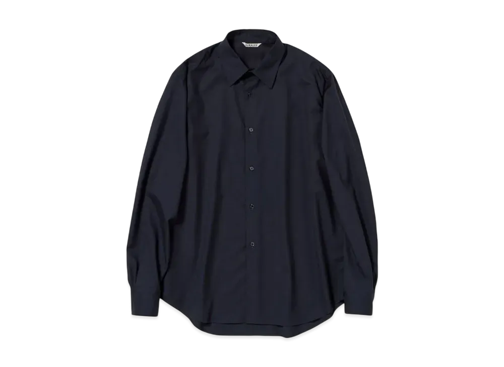 AURALEE Super Fine Tropical Wool Shirt "Dark Navy"
