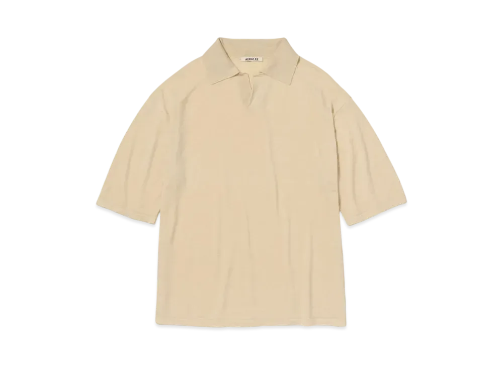 AURALEE Product Dyed Wool Knit Polo "Yellow"