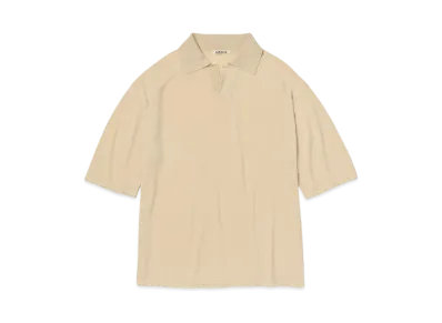 AURALEE Product Dyed Wool Knit Polo "Yellow"