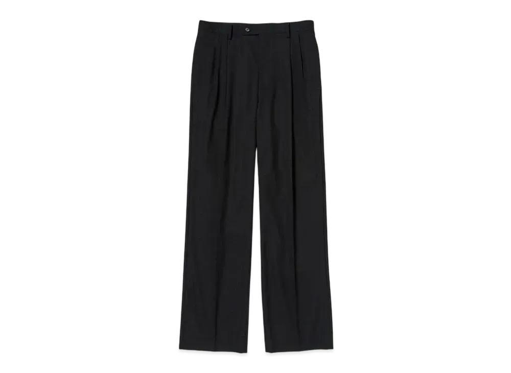AURALEE Super Fine Tropical Wool Two-Tuck Slacks "Black"